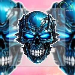 Blue Heavy Metal Skull Car Sticker Auto Window Door Vinyl Decals Waterproof Motorcycle Fuel Tank Body Helmet Decorative Stickers