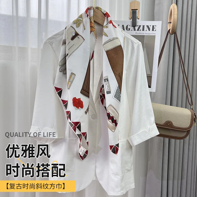 100% Mulberry Silk Scarf 14 Momme Twill Square Scarf 90cm Elegant Women Fashion Wholesale