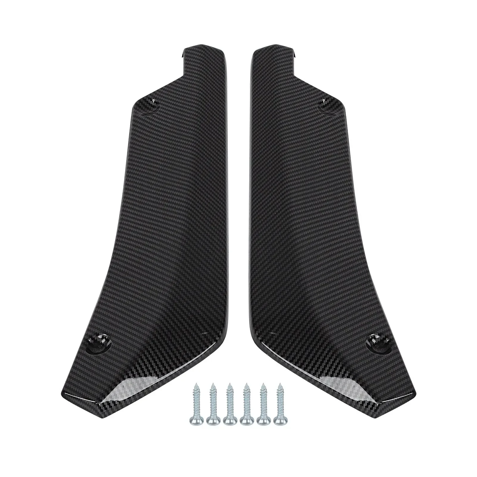 

Rear Bumper Fin Canard Wrap Angle Diffuser Valence Lip Carbon Fiber Style Universal