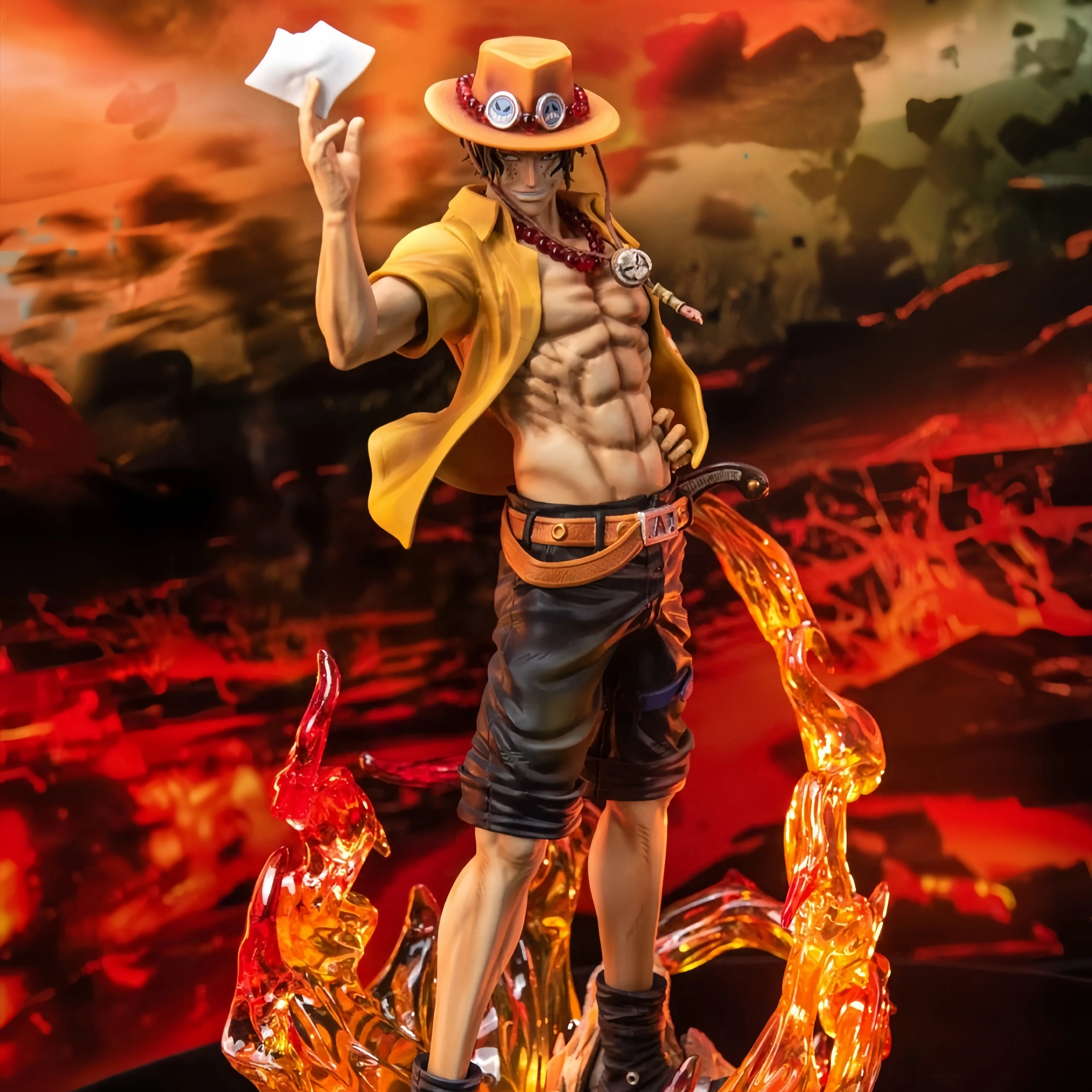 

27cm One Piece Figures Ace Anime Figure Portgas·D· Ace Figurine Gk Statue Model Doll Collection Room Decoration Desk Toys Gifts