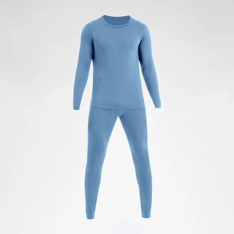 Men's Thermal Underwear Set, Fleece-Lined and Thickened Cotton Undershirt, Thin Style for Young Men, Warm Base Layer for Winter, Cold-Proof Autumn Clothing