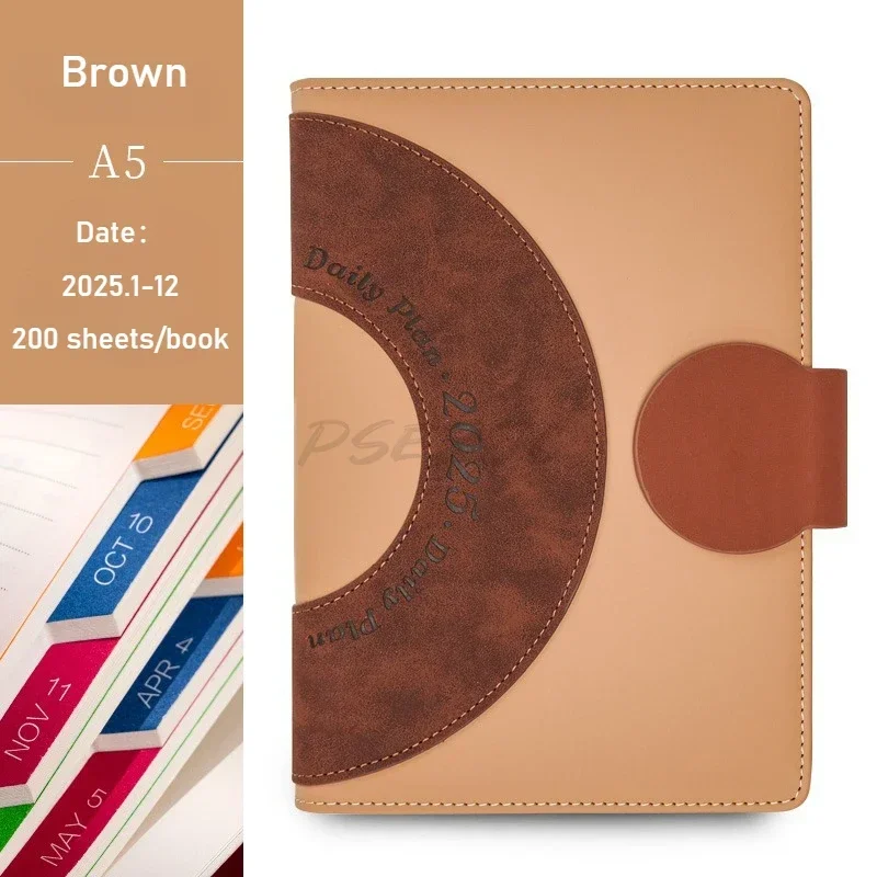 2025 Schedule Week's Plan Year's Efficiency Manual 365 Day Office Work Notebook Calendar Book Available in Multiple Colors