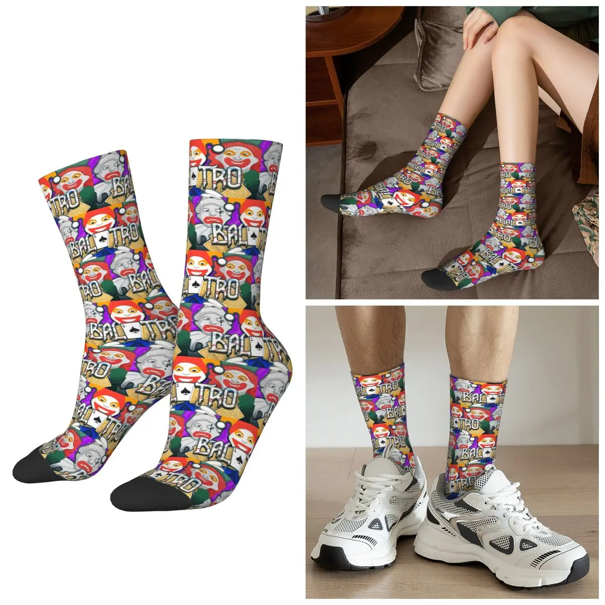 All Seasons Balatro Playing Card Jocker Lusty Joker Socks Harajuku Crew Socks High Quality Stockings for Men Women