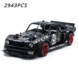 New Technical 1:8 Mustang Hoonicorn V2 Car Building Blocks Ken Block Vehicle MOC-22970 Assemble Bricks Toys Gifts For Boys Kids