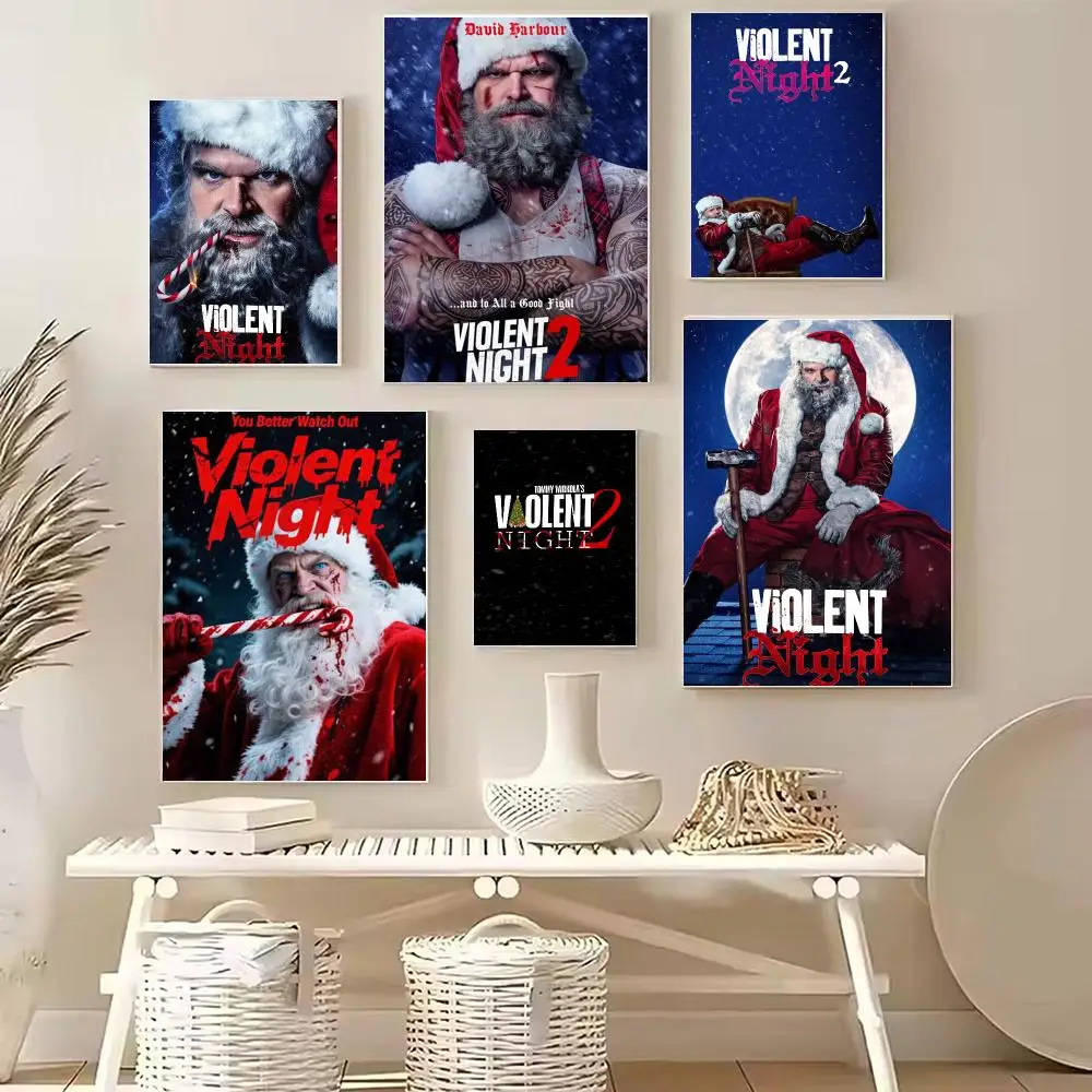 Movie V-Violent Night 2 Poster PP Wall Decor Posters Celebrity Art Prints Aesthetic Wall Art Bedroom Office Home Gift