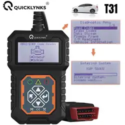 QUICKLYNKS T31 Car OBD2 Scanner Engine System Check Code Reader Professional OBD 2 Automotive Diagnostic Scan Tool