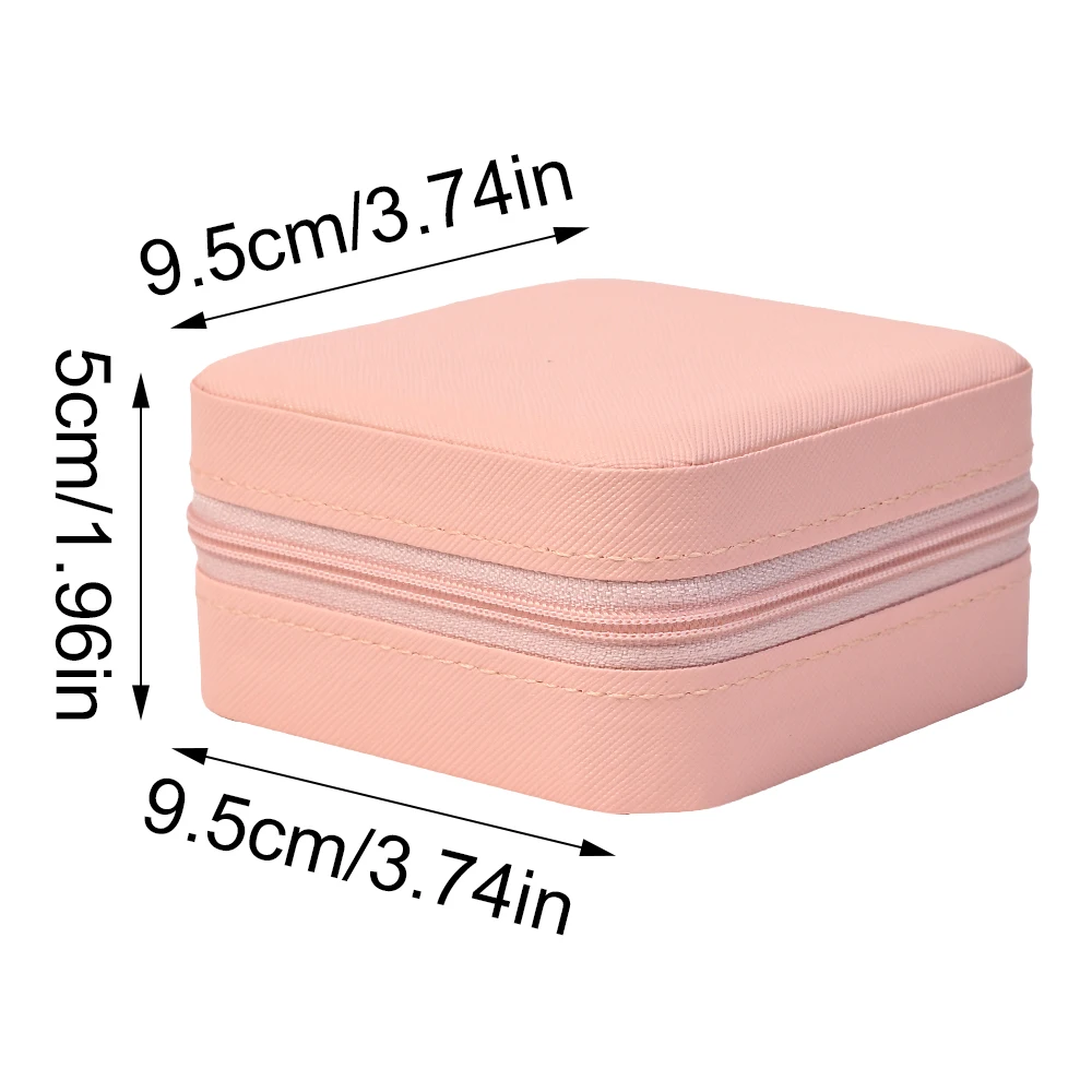 IYOE 1 قطعة صندوق مجوهرات السفر المحمول معكرون اللون فو الجلود والمجوهرات المنظم صندوق مجوهرات حالة سستة صناديق التخزين أمي هدية #2