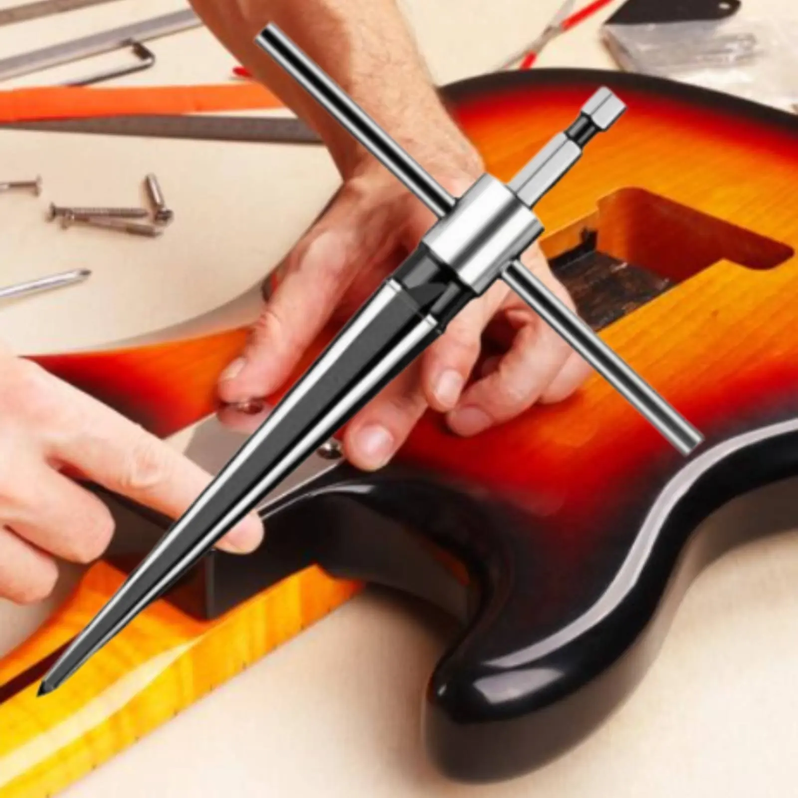 

Т-образный конический развертка из стали с длительным сроком службы, ручной расширитель отверстий, универсальный инструмент для лютьеров, закаленные режущие кромки