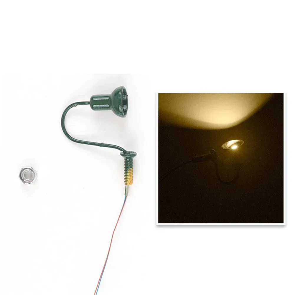 5 uds modelos de luz de pared 1:87 HO escala lámpara LED farola juguetes modelo ferroviario miniatura edificio farola modelos accesorio
