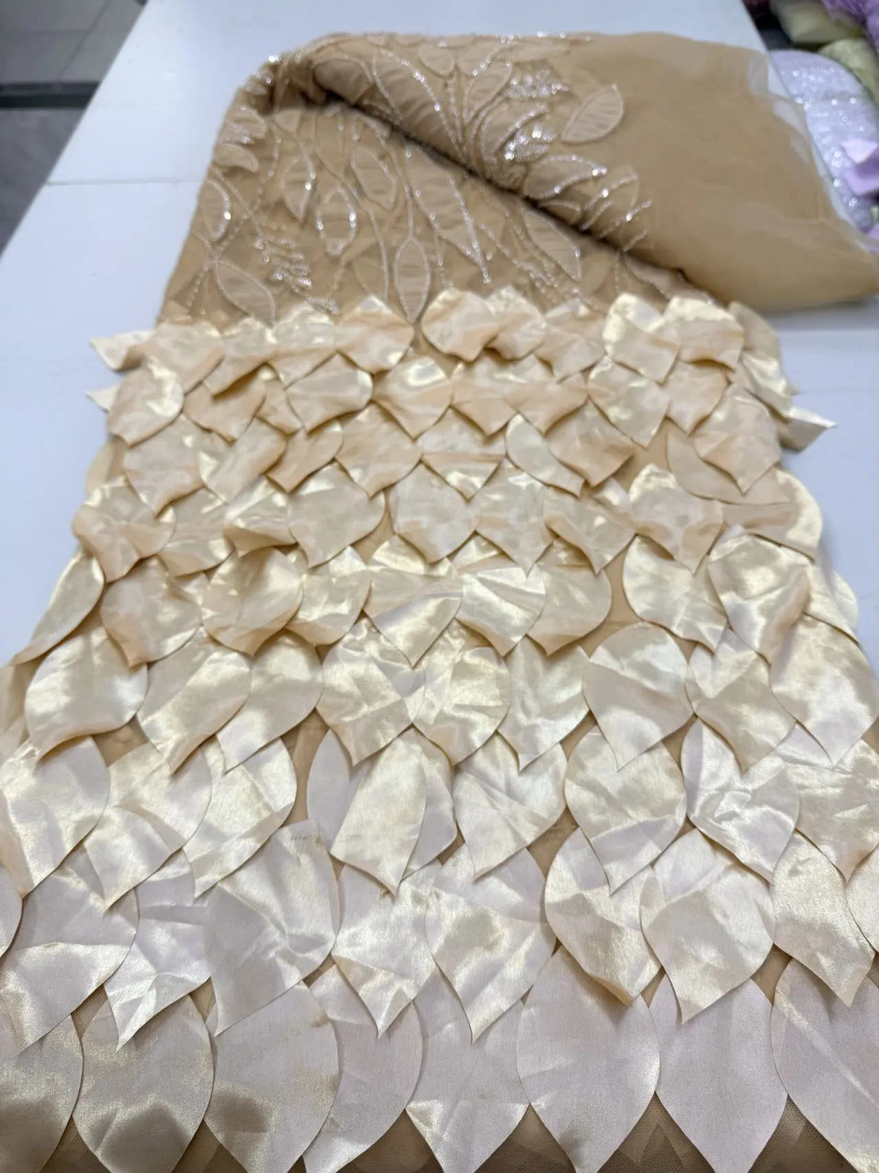 

Nigerian Sequins Tulle Lace Fabric High-Quality Embroidery African Net Cloth for Prom Dresses Beads 5 Yards 2026 JY509