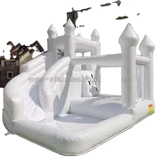 Hot sale commercial grade light pastel color wedding inflatable bounce house bouncer Jumper white bouncy castle jumping combo