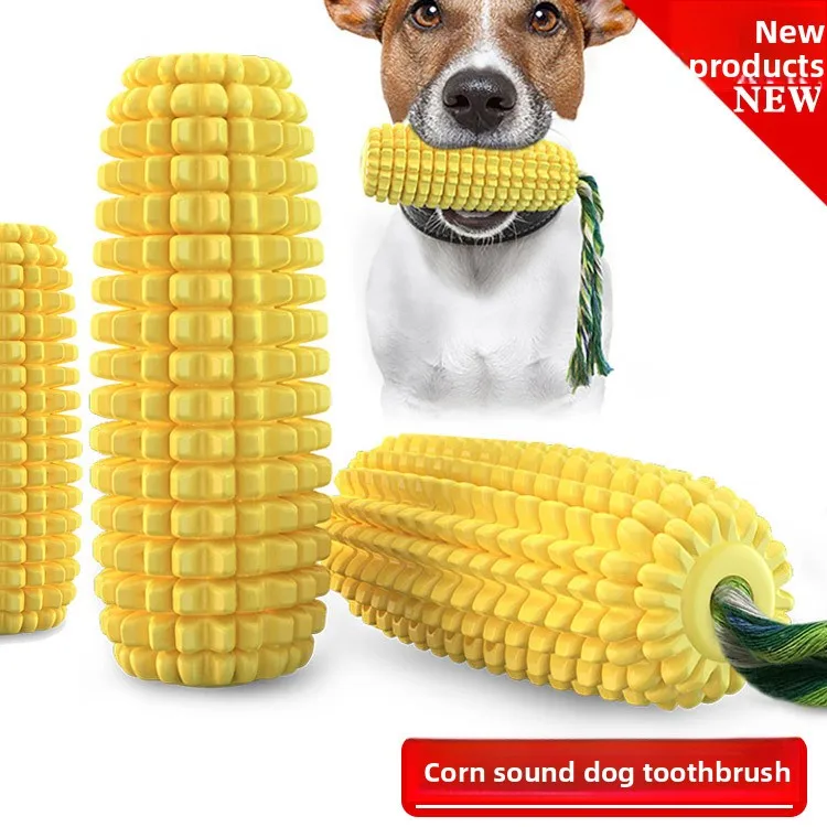 

New pet supplies, simulated corn dog toys, bite resistant, venting, vocalizing, small dog grinding rod rope