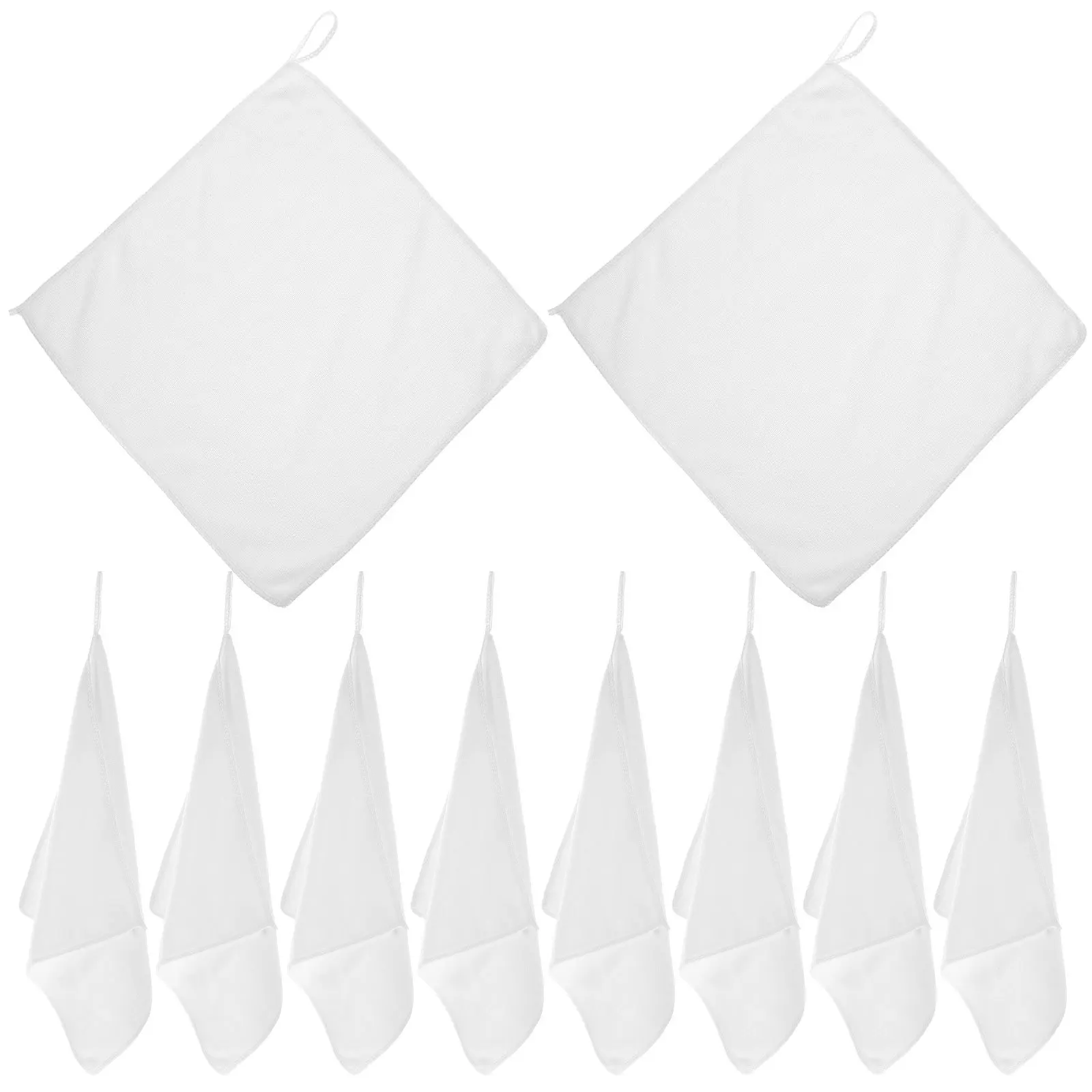 

10Pcs Small Towels Handkerchief Rags Polyester Dishcloths for Kitchen Bathroom Car Cleaning Multi-Use Reusable Duster Wiping