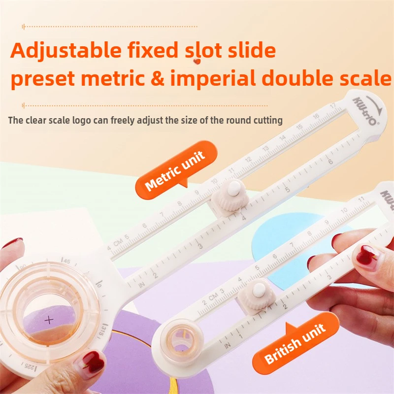 KW-TRIO Round Cutting Knife DIY Compass Circle Cutter 360 Adjustable Scrapbooking Cutters Circular Paper Scrapbooking Hole Punch