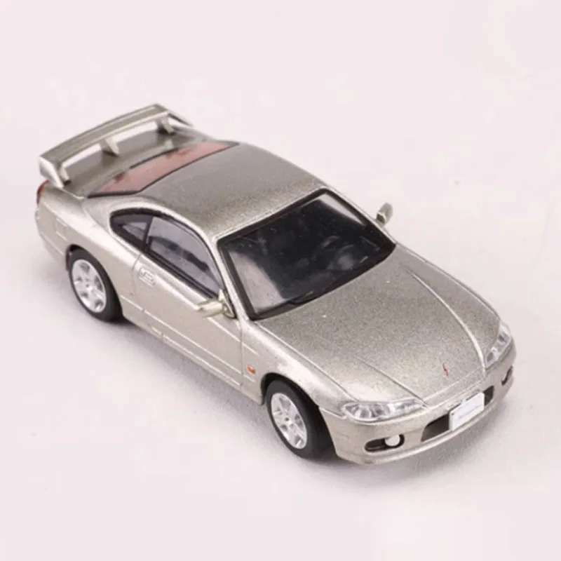 DM 1/64 Scale Silvia S14 S15 With Container Trucks Alloy Simulation Car Model Collection Display Ornament Toy Gift