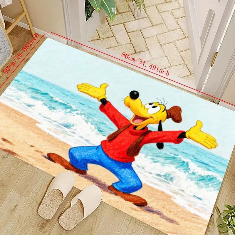 

1 шт. Коврик для пляжной сцены Disney Goofy 50x80 см (19,68x31,49 дюйма), коврик с персонажами мультяшных животных для гостиной, детской спальни