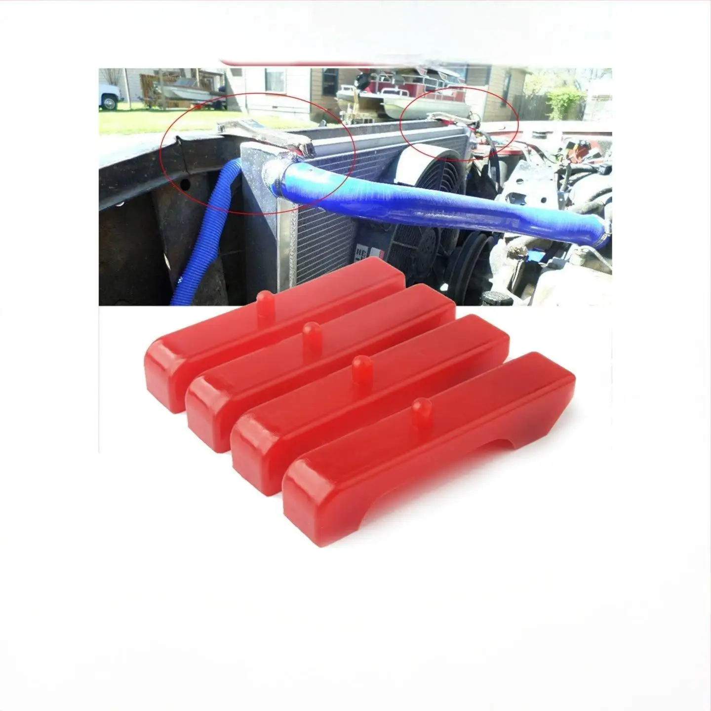 Prothane 7-1711 Radiator Bushing Kit Polyurethane 4Pcs for Chevy Camaro Monte Carlo C10 K10 Replace Rubber Support Bushings