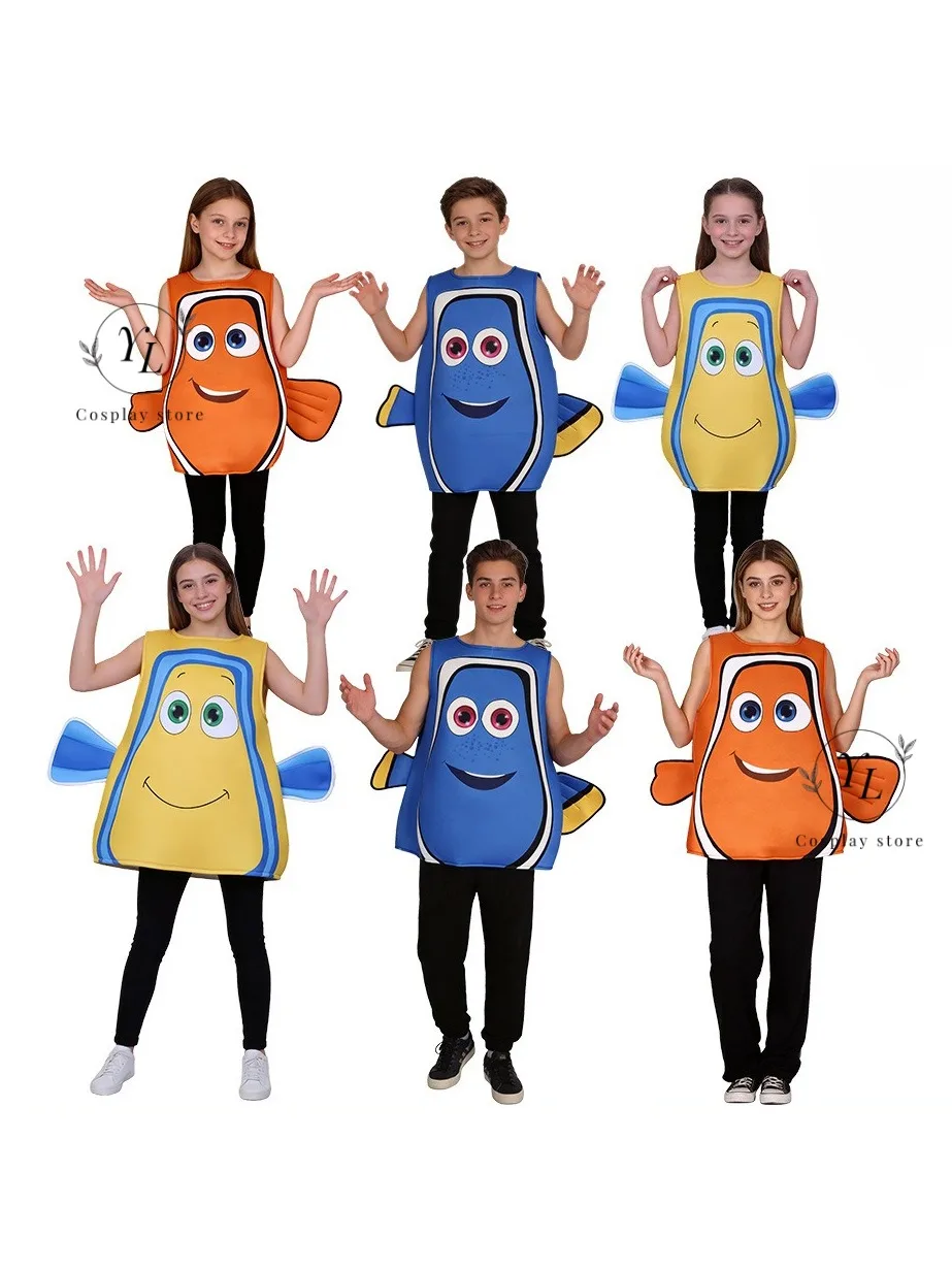 Grappige Nemo Clown Vis Cosplay Kostuum Dory Clown Vis Cosplay Onderwater Mobilisatie Halloween Grappig Kostuum Voor Vrouwen Mannen YL - afbeelding 2
