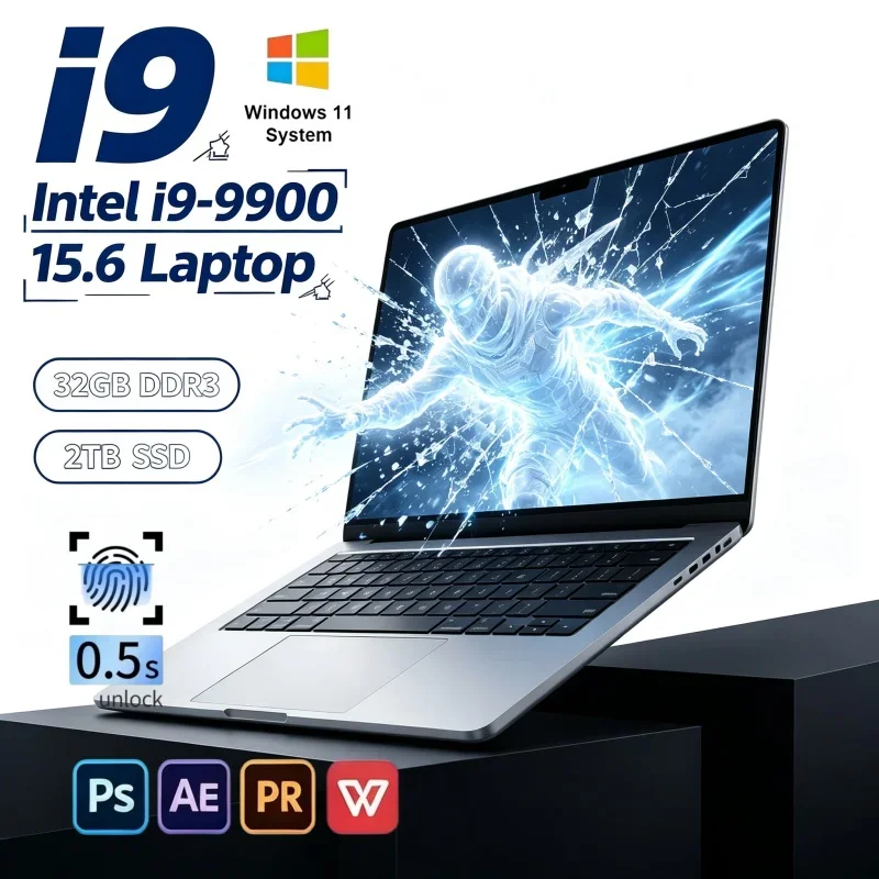 New Hot 15.6" Premium Laptop 2026 Intel i9-9900 120Hz FHD IPS 16/32GB RAM 2TB SSD Win11 Business PC Notebook