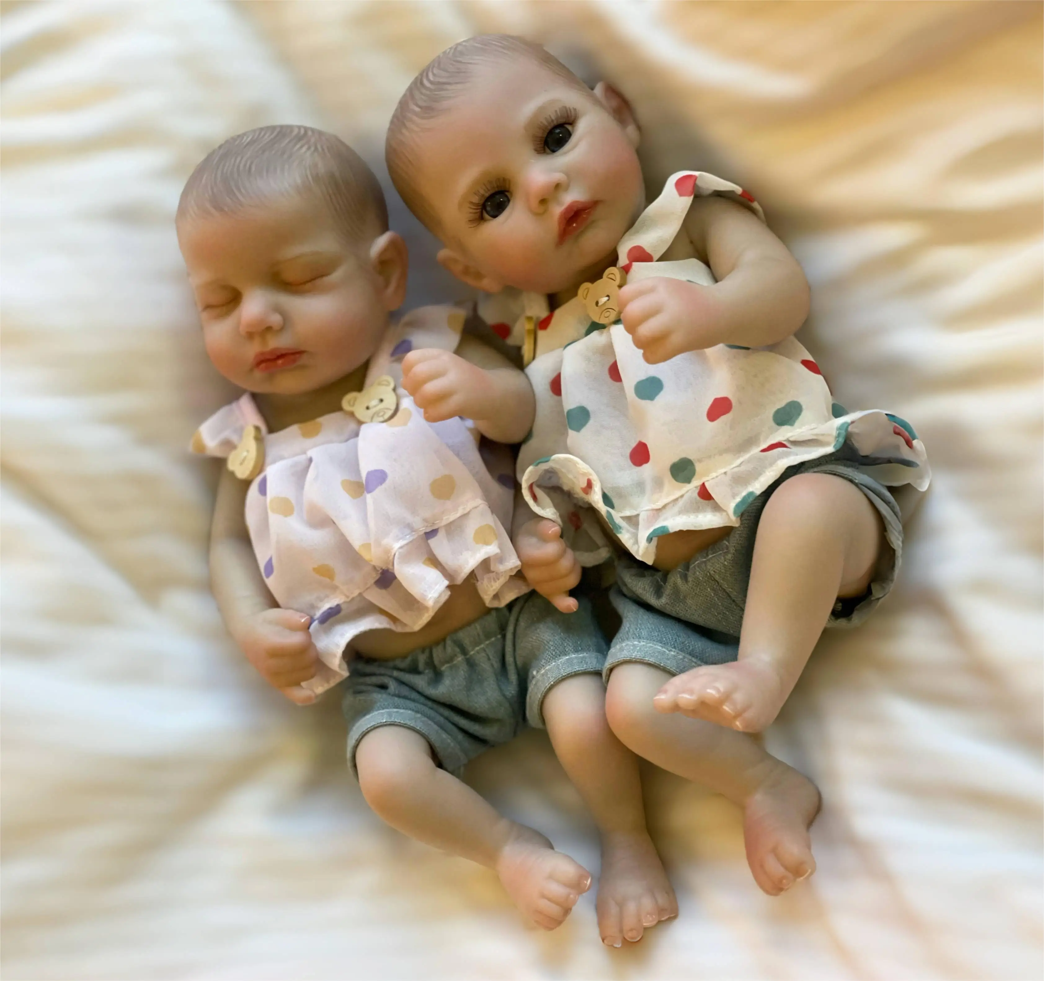 

11Inch All Vinyl Girl Meadow&Loulou Bebe Reborn Dolls Painted Lifelike Reborn Baby Doll Toys For Kid's Gift Muñecas Para Niñas