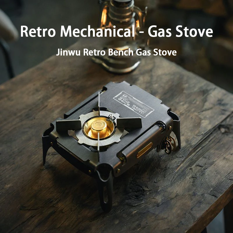 

Outdoor Camping Stove 430 Stainless Steel Stove Jinwu Retro Bench Gas Stove Portable Integrated Gas Stoves Hiking Ultra-light