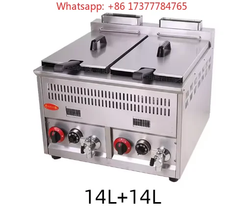 Dual-Burner Stainless Steel Large Capacity Countertops Deep Fryer Fast-Heating Kitchen Equipment for Restaurants and Hotels