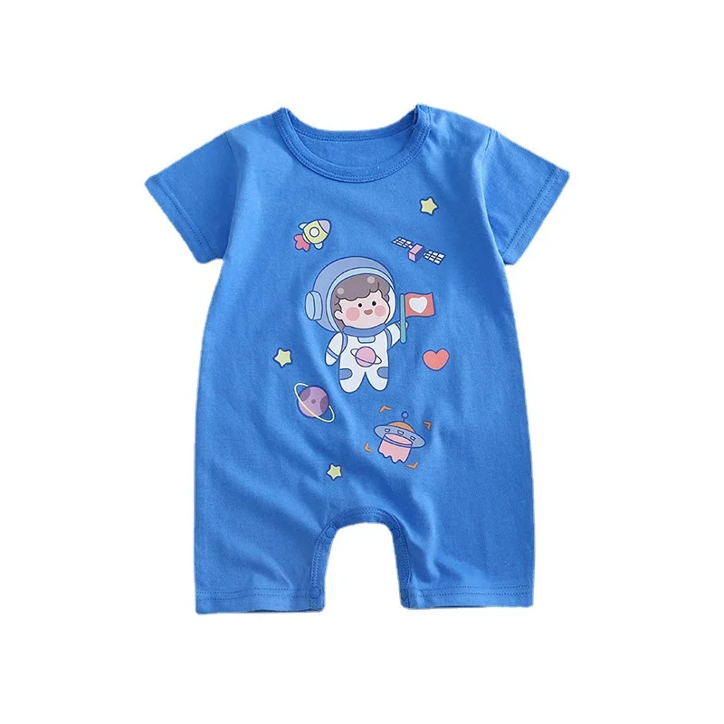 Infant Toddler Crawling Clothes Cotton Summer Boys Girls Thin Baby Short Sleeve Romper Children's Onesie #5