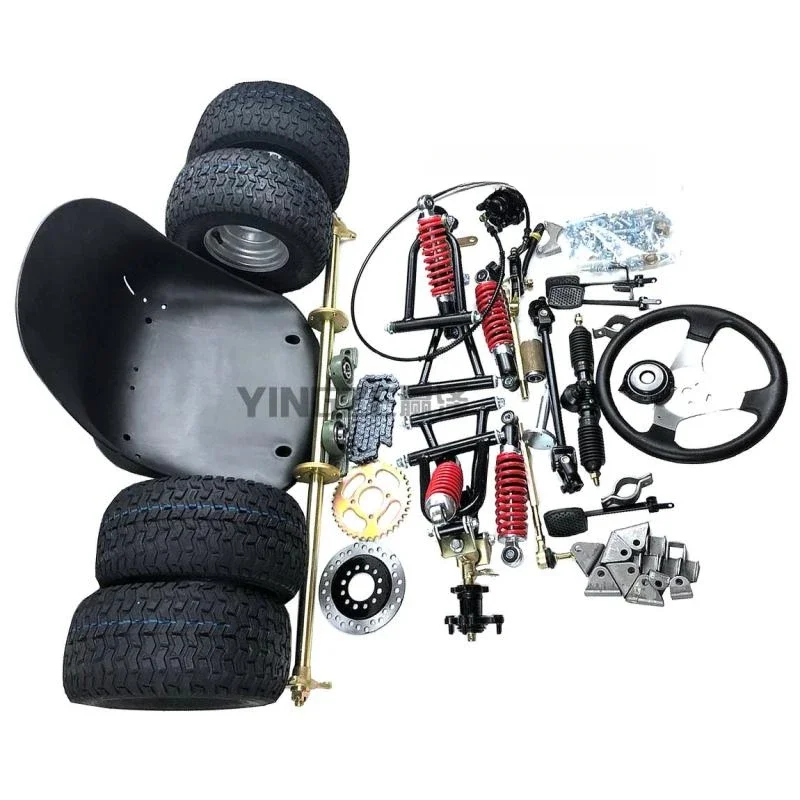 Kart four-wheeler accessories front and rear suspension steering wheel steering 1 meter rear axle 6-7 inch tires