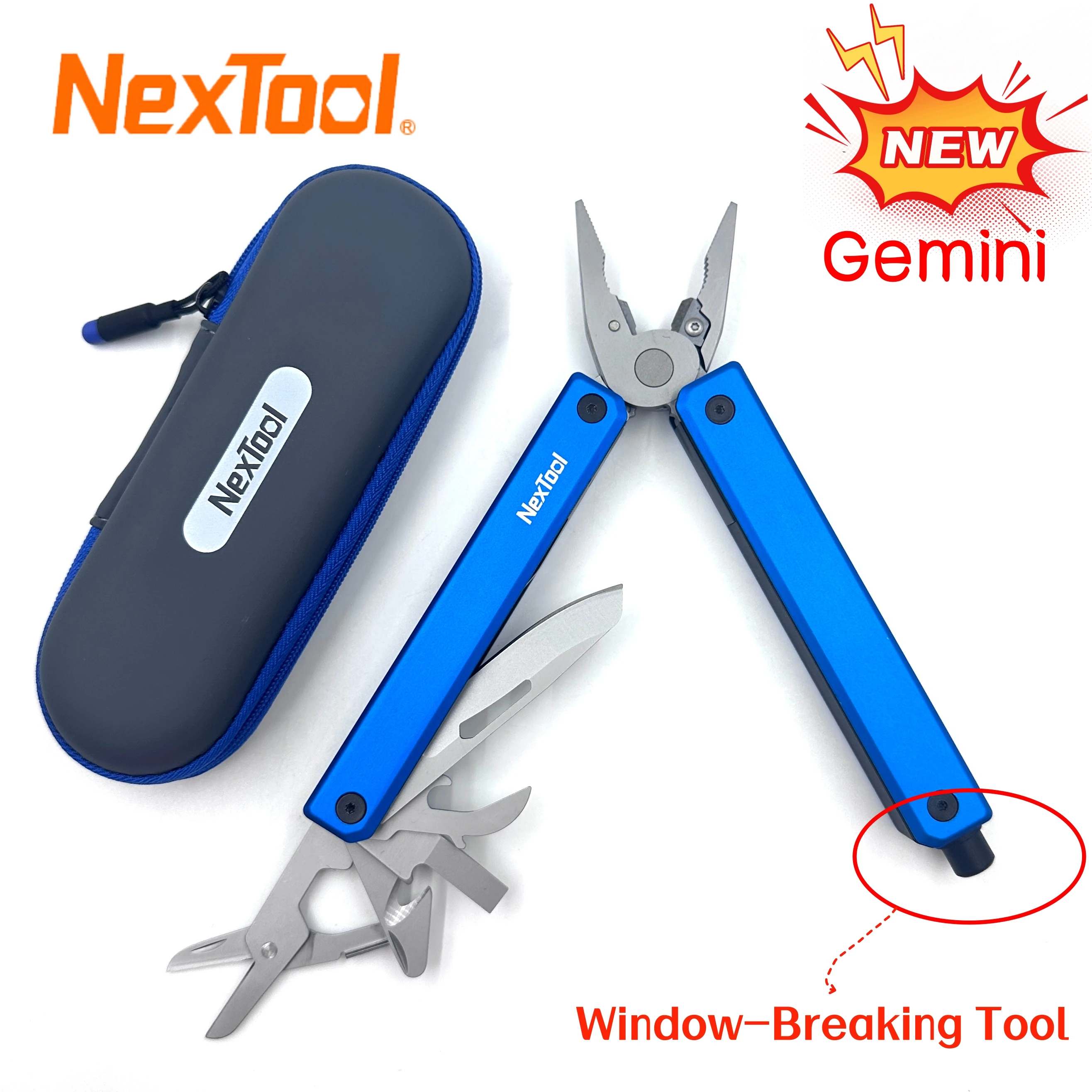 

NexTool 12-в-1 Gemini автомобильный оконный выключатель безопасный молоток многофункциональный автомобильный молоток для побега инструмент плоскогубцы складные ножницы