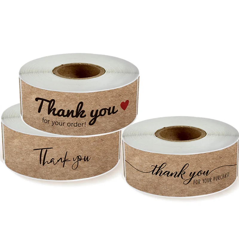 120 Pz/rotolo Rettangolare Carta Kraft Vintage Grazie Adesivi Confezione Regalo FAI DA TE Decorazione per Regali Fatti A Mano Etichetta Affari