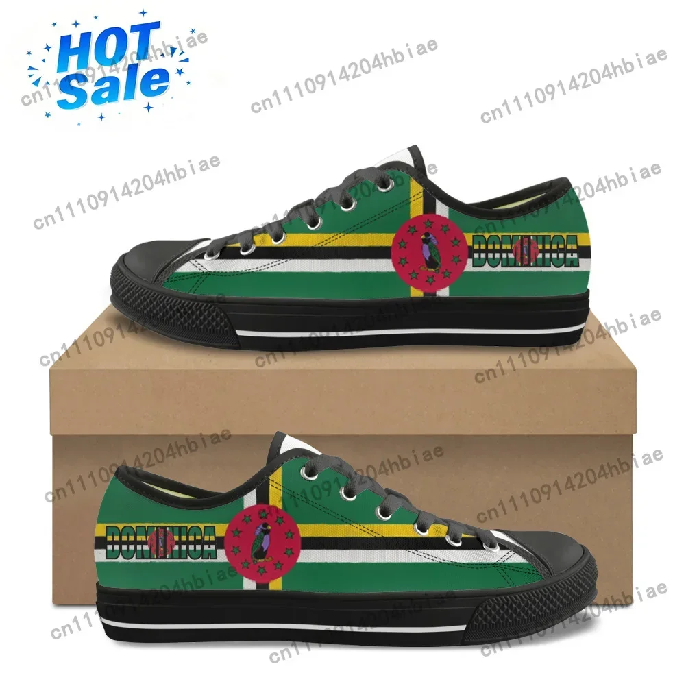 Dominica Flag Low Top High Quality Sneakers Mens Womens Teenager Canvas Sneaker Brazil Prode Casual Couple Shoes Custom Shoe