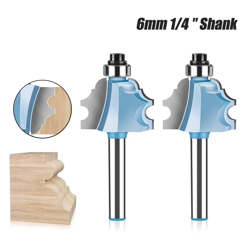 6mm 1/4in Shank Mitered Cabinet Door Molding Router Bits Carbide-Tipped Milling Cutters Line Knife Door Knife Woodworking Cutter