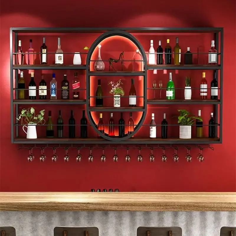 Armadietto per curiosità Portabottiglie per vino Bar moderno Armadio di stoccaggio semplice assemblare Cucina multifunzionale Cottage Mesas Mobili