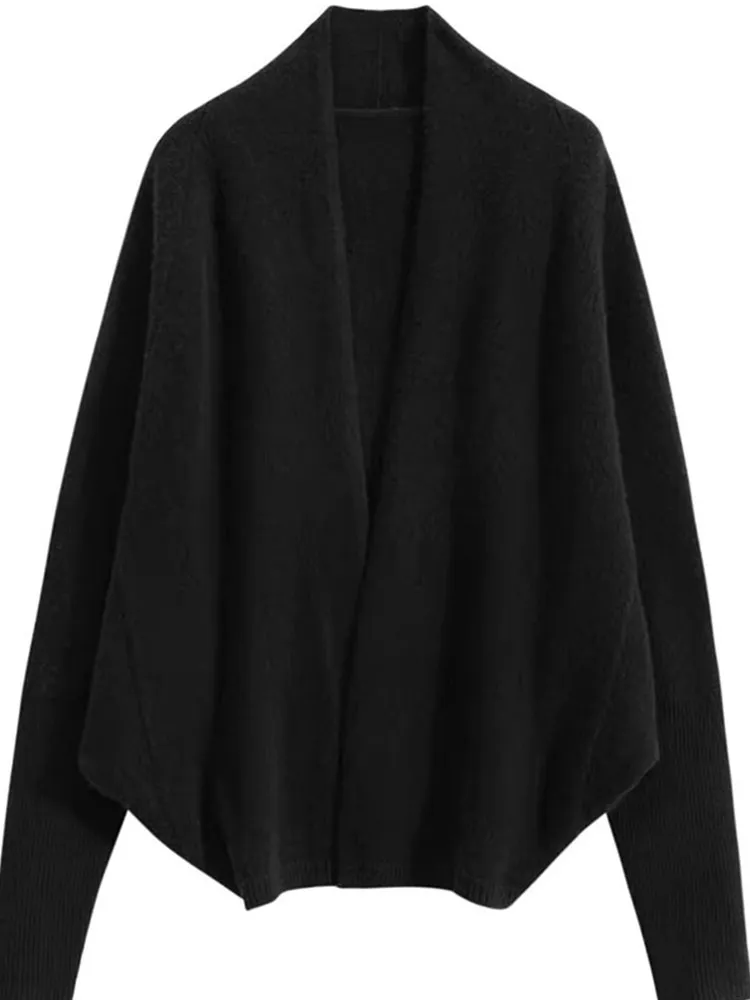Camisola de malha de cor pura casual aberto cardigan longo sve solto sle faionable outono nova chegada malhas femininas