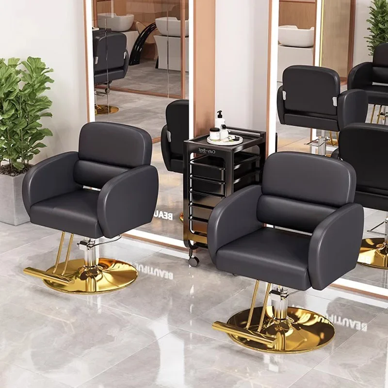 

Simple Black Barber Chair Aesthetic Premium Fashionable Swivel Hairdresser Chair Stylish Comfortable Kapperstoel Salon Furniture