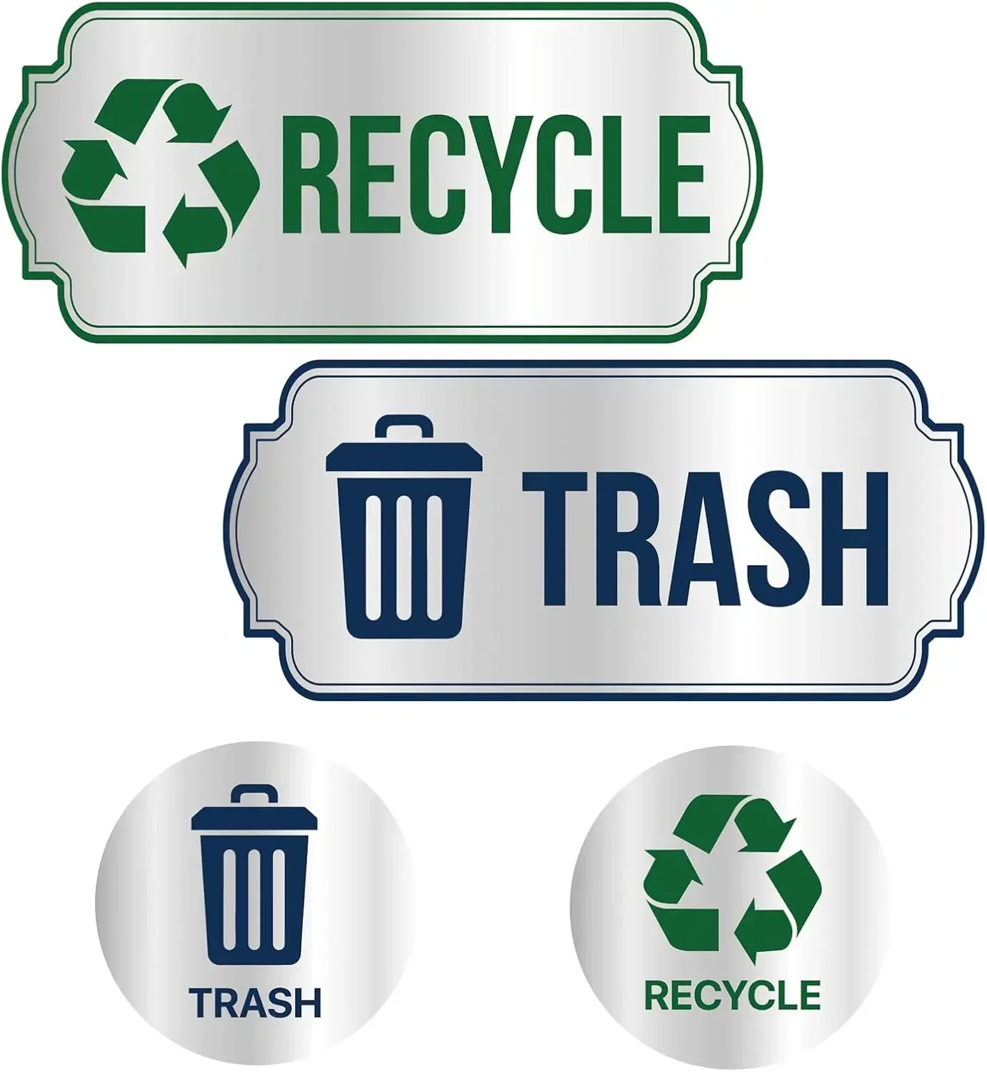 Trash and Recycle Sticker Set for Easy Sorting