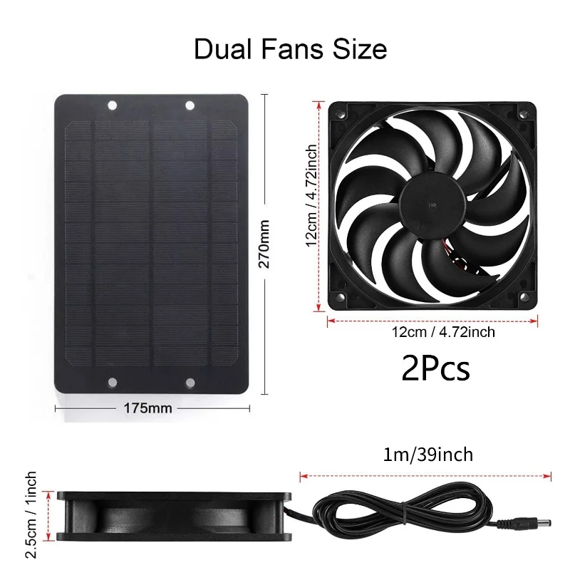 6 Cal Mini wentylator zasilany panelami słonecznymi wentylator z wentylatorem dla psa wentylator wyciągowy solarnego