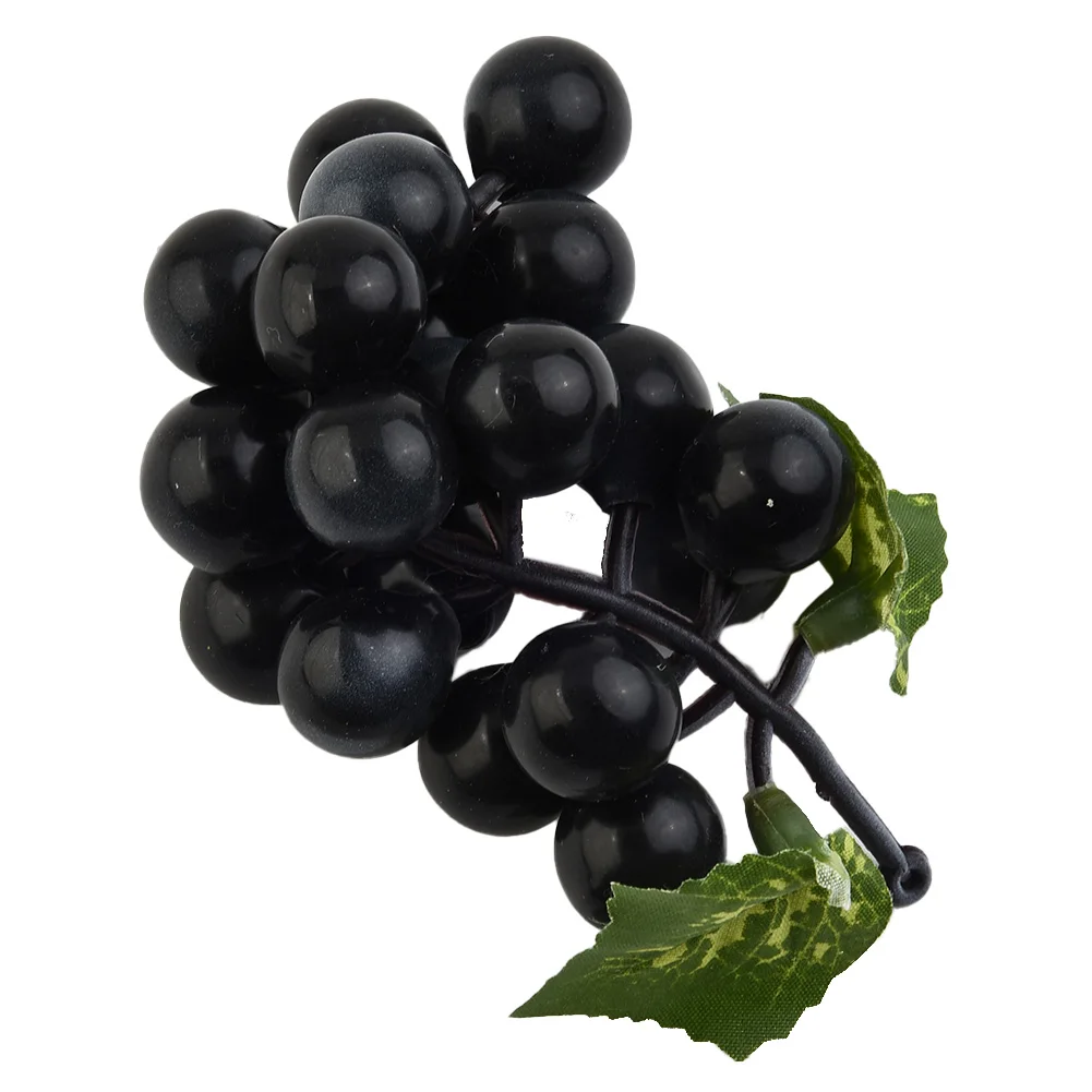 1 Bunches Simulation Grapes Lifelike Plastic Fake Fruit Props Ornament Rattan Garden Wedding Decorations Black