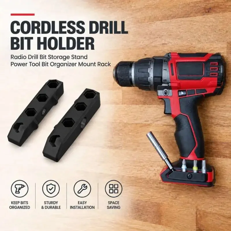 Cordless Drill Bit Holder Radio Drill Bit Storage Stand Power Tool Bit Organizer Mount Rack