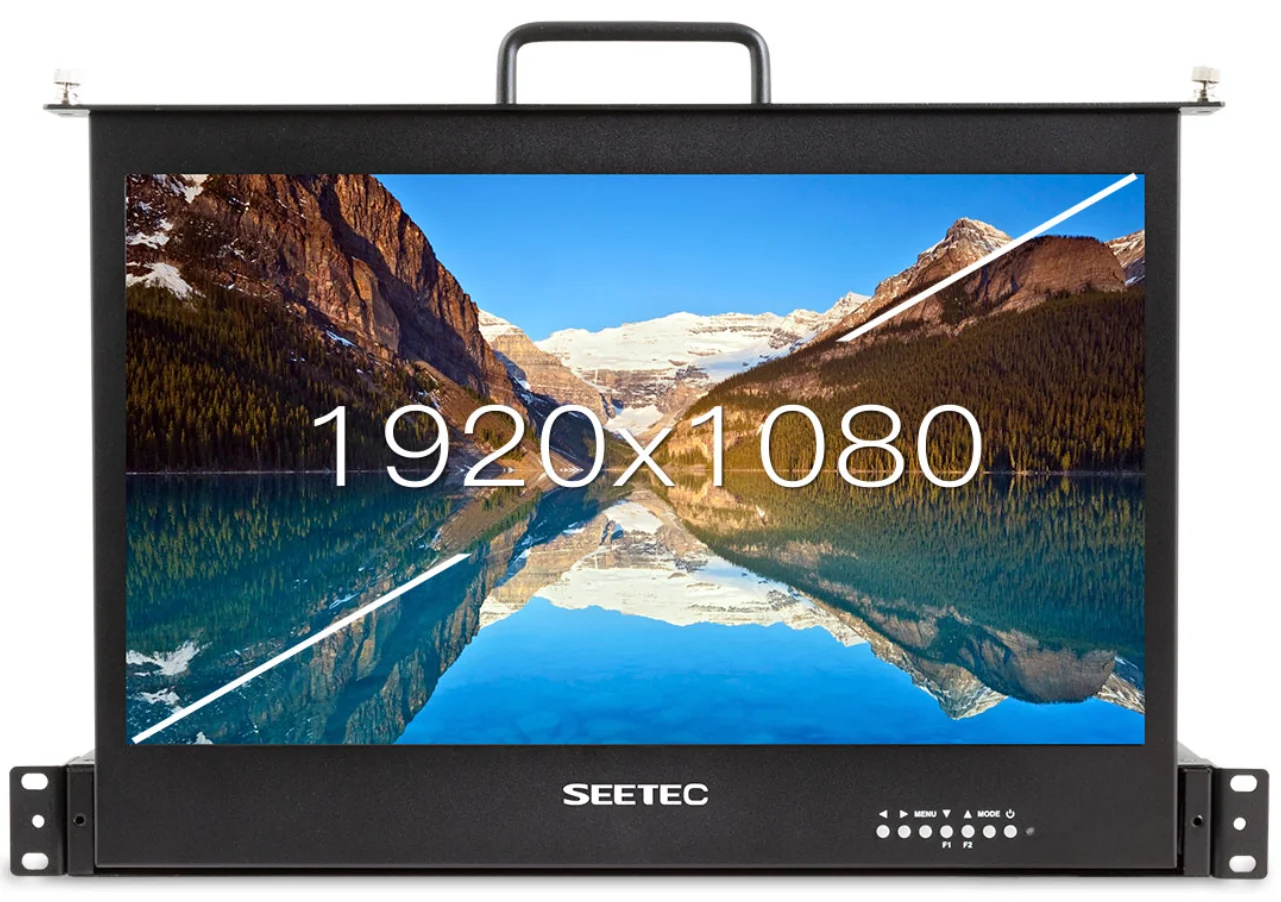 SEETEC SC173-HSD-56 17.3 Inch 1RU Pull Out Rack Mount Monitor Full HD 1920x1080 (SDI/HDMI) Broadcast LCD Display