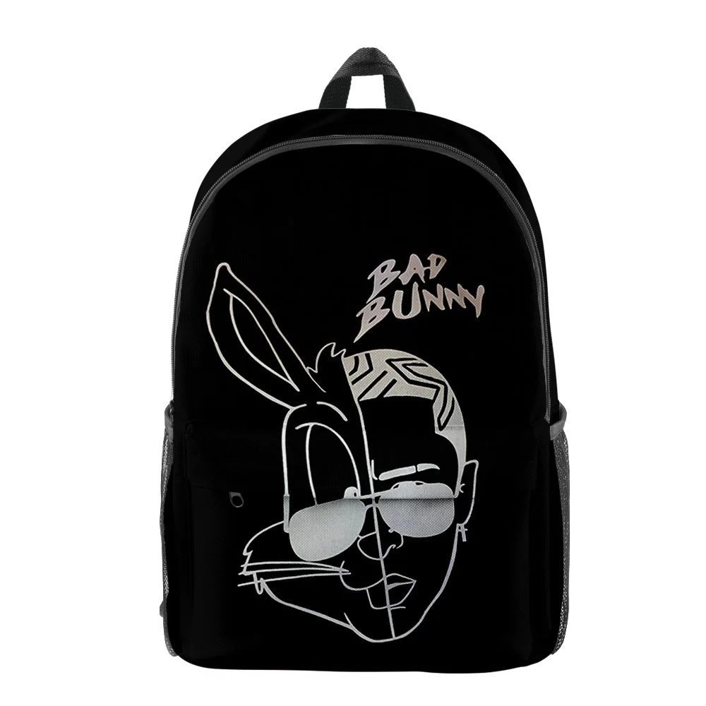 Harajuku Popular Funny Bad Bunny pupil Bookbag Notebook Backpacks 3D Print Oxford Waterproof Boys/Girls Travel Backpacks