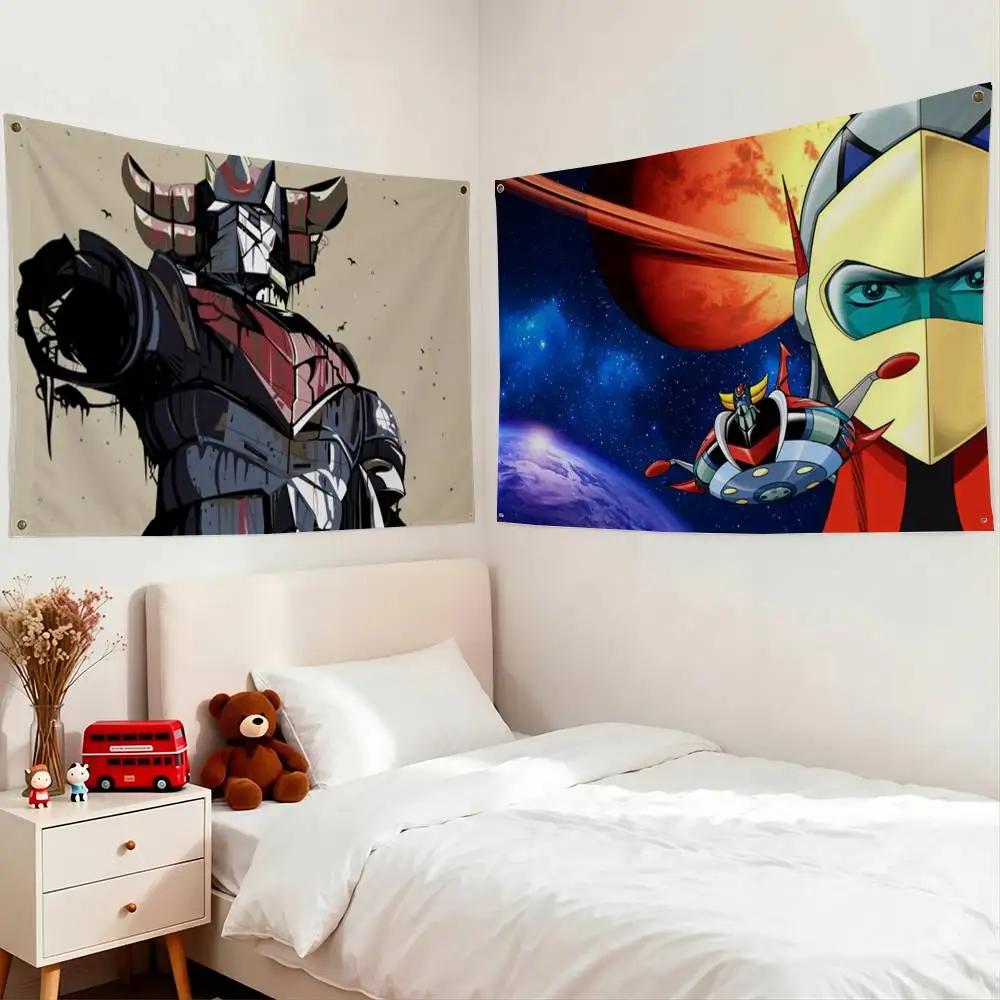 UFO R-Robot G-Goldorak Flags Wall Hanging Tapestry Outdoor Garage Room Decorative flag Background Blanket