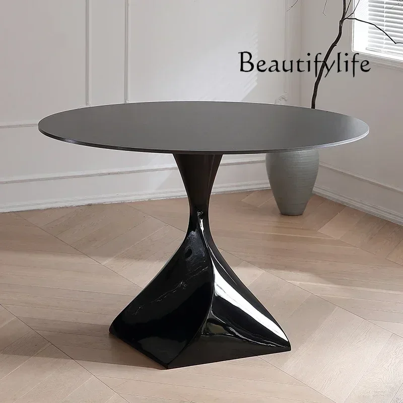 

Designer Nordic Dining Table Mid-Ancient Simple Negotiation Coffee Table Restaurant Outdoor Cyclone Shaped round Table