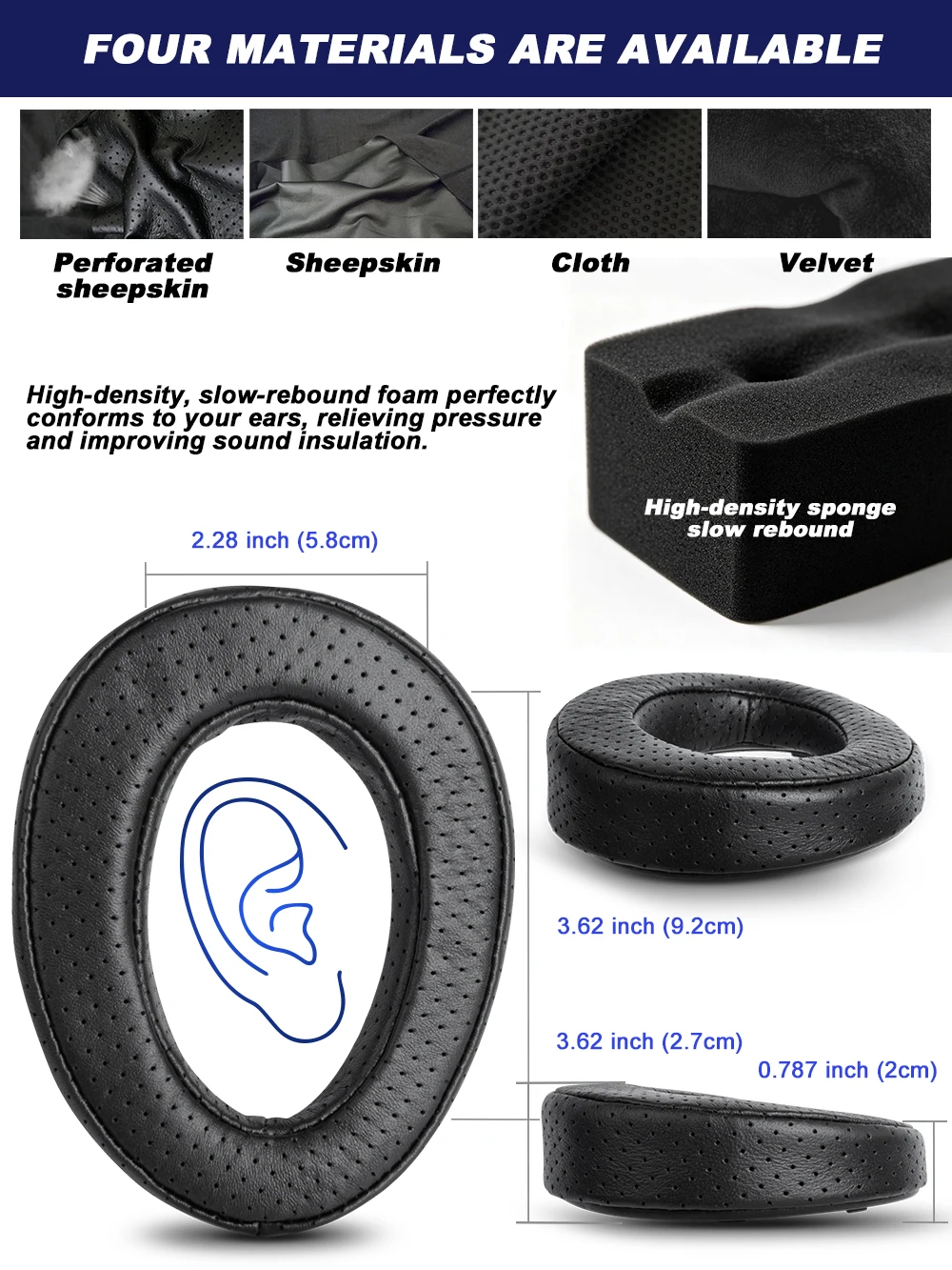 Ear Pads For HIFIMAN Edition X XS  ANANDA -BT / ARYA /HE1000SE Sheepskin earmuffs Sheepskin dermis Memory Covers Sponge
