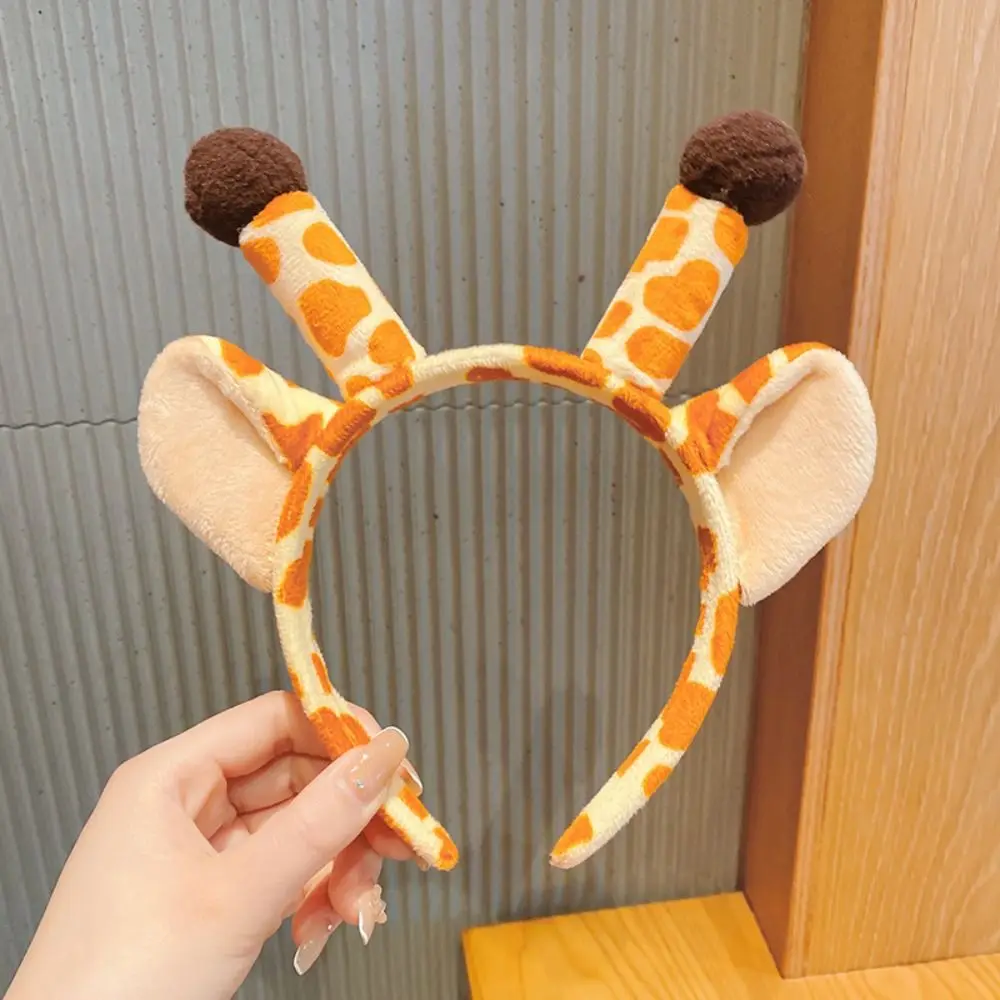 Headpiece Kawaii Cartoon Headband Korean Style Funny Animal Hairbands Creative Giraffe Ears Face Washing Hair Hoop Photograph
