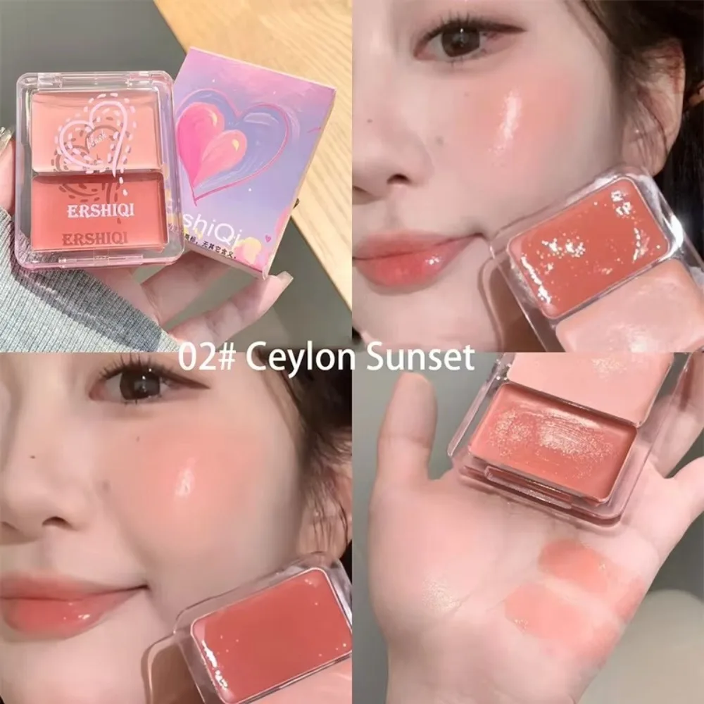 Water Light Cheek Blush Cream Waterproof 2 Color Makeup Rouge Moisturizing Long Lasting High Gloss Blusher Face Makeup Cosmetic
