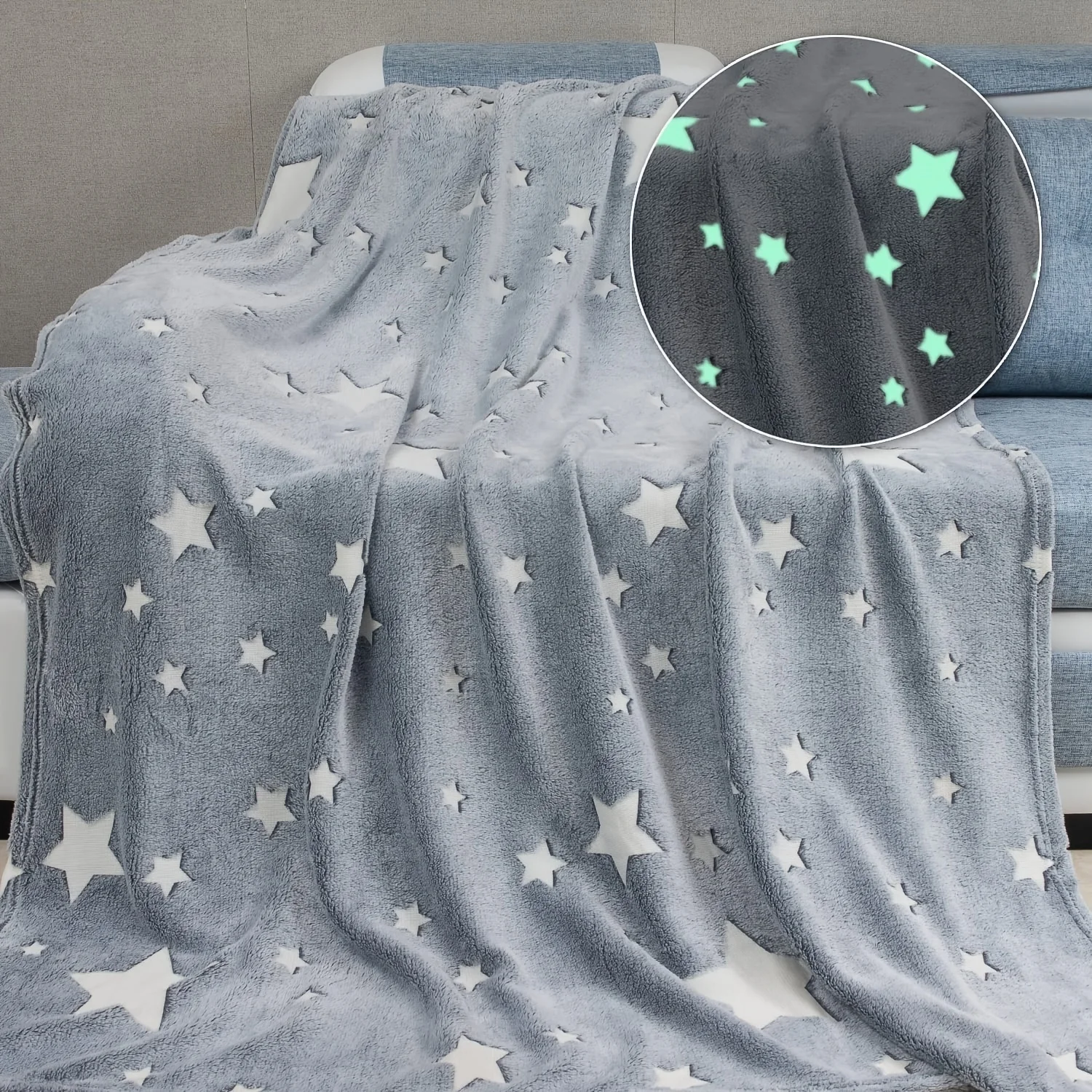 1pc Glow in The Dark Blanket for Girls Boys, Unique Gifts for Boys Girls Kids in Halloween Christmas Birthday, Soft Cozy Flannel