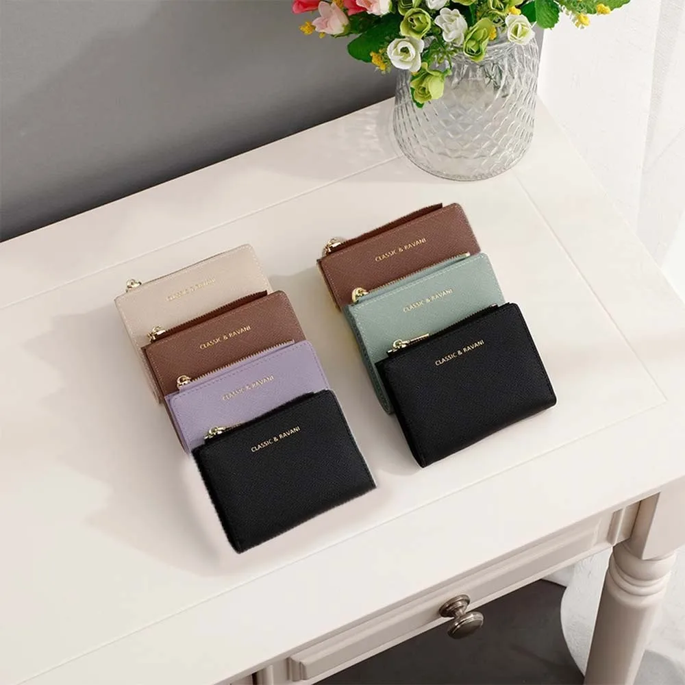 

Ins Fashion PU Leather PU Coin Purse Coin Pouch Card Pocket Card Holders Clutch Mini Korean Style Short Wallet Women