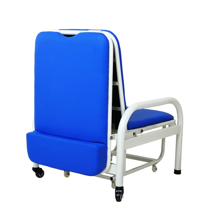 Foldable Steel Pipe Medical Companion Chair For Hospital Patients With Sleep-Support And 27kg Load Capacity