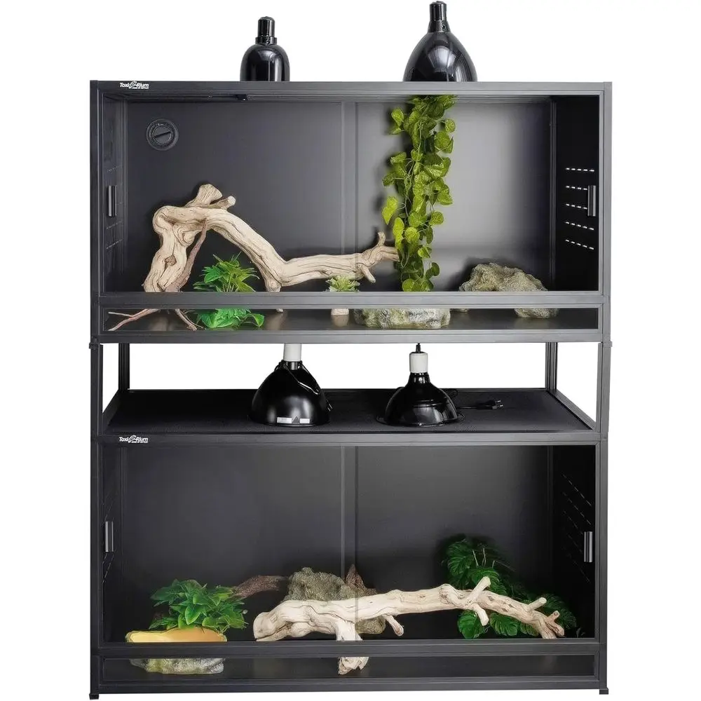 

Большой штабелируемый террариум на 44 галлона для бородатых агам, ящериц и змей - эффективное место для разведения и проживания